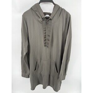 Athleta Triumph LUXE Shine Green Hoodie Dress Hood Size XL